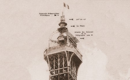 Photo of the antennas on the Eiffel Tower